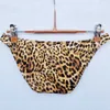 Mężczyźni Majtki Bielizna Sexy Leopard Print Figi wybrzuszenie Pokrowiec Mężczyźni Bikini Jockstrap Niska Talia Oddychająca Gejowki Man033 210730