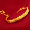 Alas de pavo real para mujer, pulseras de boda con placa de oro de 24 quilates, JSGB326, regalo de moda para mujer, brazalete chapado en oro amarillo