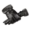 Pięć palców Rękawiczki skórzane futro owczarek moda mężczyźni zima jesień ciepły termiczny wełna polarowa śnieg rękawiczki na świeżym powietrzu nadgarstek