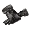 Five Fingers Gloves Leather Fur Sheepskin Fashion Men Winter Autumn Warm Thermal Wool Fleece Snow Mittens Outdoor Finger Wrist