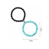 Brins de perles 2 pièces/ensemble bracelet en pierre magnifique turquoise naturel aimant séparé femmes décor à la main bijoux accessoires fournitures Fawn22