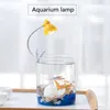 Aquariums Goldfish Cup Aquarium Lamp Fish Tank Bowl Ecosphere Flower Plant Vase Table For Small Pet Desktop Supplies Accessories