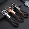 Keychains Jobon High-Grade Car Key Chain Women Men Custom Lettering Leather Ring Holder Bag Pendant Jewelry Gifts For Enek22