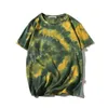 Mężczyźni Lato Hip Hop Streetwear Moda Koszulki Topy Tees Mężczyźni Casual Tie-Dye O-Neck Marka Krótki Rękaw Koszulki Mężczyźni 210726