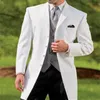 Hela serien med cowboy kostym vit brudgum bröllop svarta byxor design klassiska mäns blazer 3 st 347 kostymer blazers235e