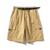 Pantaloncini cargo tascabili arancioni da uomo estivi Baggy Cotton Lino Traspirante s Jogger Beach Pantaloni corti con cintura 8XL 210714