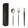 Учетный набор посудов Портативная портативная из нержавеющая сталь ложки набор столовых приборов 3pcs4pcs fork сплав сплав.