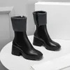 Botas de moda con tacón de plataforma para mujer, botas de lluvia de PVC Betty, modas de goma con suela gruesa, talla 35-40