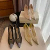 2022 scarpe da sera con strass autunno inverno da donna scarpe a punta a punta traspiranti vuote da donna scarpe tacco alto da sposa