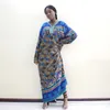 Ethnic Clothing High Quality 2022 Plus Size Women African Printed Design Dashiki Style Pullover Loose Cotton Maxi Dress Casual Elegant