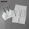SVOKOR Shorts Yoga Set Seaml2Pcs Set Frauen Sport Anzug Workout Gym Kleidung Sexy Sportswear Laufen FitnTracksuit X0629