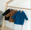2021 Kış Izgara Ceket Erkek Kız Kızlar Yünlü Çifte Boy Bebek Trençkah Pat Yol Sonbahar Çocuk Dış Giyim yün Palto Overco3786300