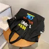 Printed Canvas Bags Ladies Fashion Handbag Trend Cartoon Letters Shoulder Bag Shopping Bag