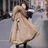 Mode 6XL Kordelzug Reißverschluss Baumwolle Liner Winter Jacke Frauen Warme Mid-Lange Mit Kapuze Parka Schlanke Damen Chic Samt Mantel 211013