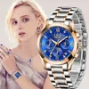 LIGE Classic Women Reloj de cuarzo Impermeable Correa de acero inoxidable Moda Regalo Fecha Reloj Drop 210616