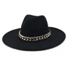 Wide Brim Hats Fedora Hat Men Women Imitation Woolen Felt Simple British Style Super Big Panama With Wedding Caps