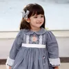 Niñas españolas lolita vestidos bebé princesa vestidos niños cumpleaños bautismo vestido gris niños boutique ropa 210615