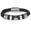 Bracelet en cuir multicouche avec accessoires de mode pour hommes au design punk rock Q0719