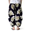 Moda Floral Print Mężczyźni Kobiety Harem Baggy Genie Boho Spodnie Luźne Fit Baggy Gypsy Hippie Boho Yoga Harerem Bawełniane spodnie Spodnie 210522