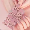 Mode Luipaard Print Meisjes Nail Stickers Blad 3D Glanzende Zomervakantie 14 Tips Nagels Sticker Decals voor Vrouwen