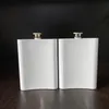 DIY white blank sublimation flask 8oz stainless steel portable hip flasks Heat transfer printing gift