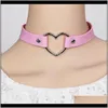 Fashion Sexy Women Punk Gothic Leather Choker Heart Studded Spike Rivet Buckle Collar Funky Torques Jewelry L5Mh Chokers Bgc5K
