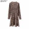 Zevidade Mulheres Cross V Neck Snake Pele Cópia Cópia Praça Reta Dos Chique Sleeve Sleeve Kimono Vestido Feminino Vestido Casual DS4975 210603