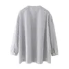 Été coton décontracté surdimensionné chemises à rayures pour femmes poches avant chemise boutonnée femme à manches longues grande taille hauts 210430