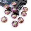 50st 12mm Fancy Cloisonne Emalj Daisy Beaded DIY smycken gör charms örhängen armband halsband hängande tillbehör