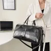High Quality Oversized Croco PU Leather Gym Duffel Bag Overnight Tote Carry On Travel Bag For Men297u