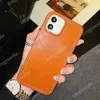 Classic Orange Fashion Luxury Phone Cases för iPhone 13 13Pro 12 12Pro Max 11 11Pro XS XR XSMAX 8 Plus Högkvalitativ präglad Leath2206351