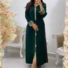 Ropa étnica vestido floral bordado musulmán Abaya 2022 Primavera Verano moda con capucha manga larga elegante Kaftan Riched Maxi vestidos