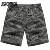 URSPORTTECH Mens Camouflage Shorts Summer Beach Zipper Secure Pocket Quick Dry Fashion 4xl Large Size Male Bermuda Short Homme 210528