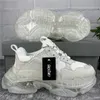 Парижская повседневная обувь Triple S Clear Sole Trainers Dad Shoe Sneaker Black Oversized Mens Womens Comfort Runners Chaussures Scarpes