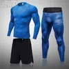 Gym Men's Running Set Fitness Sportswear Athletic Physical Training Clothes Sports Suits Workout Jogging Rashguard Men's Kit 211006