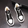 Moda autunno High-top punta tonda abito da sposa scarpe da festa stile britannico tendenza scarpe da ginnastica casual da uomo stringate comode scarpe da passeggio firmate E133