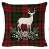 Christmas pillow case linen Amazon creative fashion home super soft cushion cover cross-border new Xmas elk leaves flower holidas pillowcases custom make logo