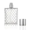 NEW100ml Square Grids Carved Perfume Bottles Clear Glass Empty Refillable fine mist Atomizer Portable Atomizers Fragrance RRE10821