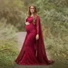 Chiffon Shawl Maternity Dresses For Po Shoot Lace Fancy Pregnancy Elegence Pregnant Women Maxi Gown Pography Props 210922