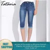 Tataria Plus Storlek Stretch s Jeans Kvinnor Knä längd Denim Kvinnors Skinny Med En Hög Midja Kvinna Sommar 210708