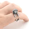 Klusterringar vintage silverfärg boho söt shih tzu lhasa apso hundvalpar form wrap ring för kvinnor flicka barn present husdjur älskare 9102086