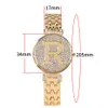 Ladies Quartz Movement Rhinestones Display Flip Cover Design Women Steel Bangle Clock Elegant Casual Female Watches