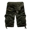 Camuflagem Logo Cargo Shorts Homem Menor Summer Summer Militar CAMO CURTO CURS