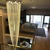 Long Crystals Chandelier Living Room Lamps Big Hall Crystal Chandeliers Lamp Decorate Room Lighting Stair chandelier Hanging Lights