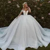 2021 Lyxig arabisk stil Off the Shoulder Bröllopsklänning Spetsapplikationer Paljettered Brudklänningar Saudi Dubai Plus Size vestido de novia