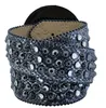 Ceinture Western Bb Simon de ciel sombre avec strass scintillants pour hommes et femmes, ceintures de styliste à la mode