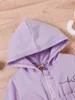 Baby Heart Print Slant Pockets Hooded Jumpsuit Zij