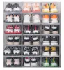 Hela Clear 1224pcs skoboxuppsättning Fällbar förvaring Plasten Transparent dörr Hem garderob Organiser Case Shelf Stack Display 2115035999