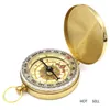 New Gold Color Portable Camping Hiking Pocket Brass Copper Navigation with Noctilucence Displa