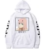 Harajuku Anime Zero Zwei grafische Hoodie Liebling in den Franxx-Langärmlige Hoodies Sweatshirt Tops männlich y0803